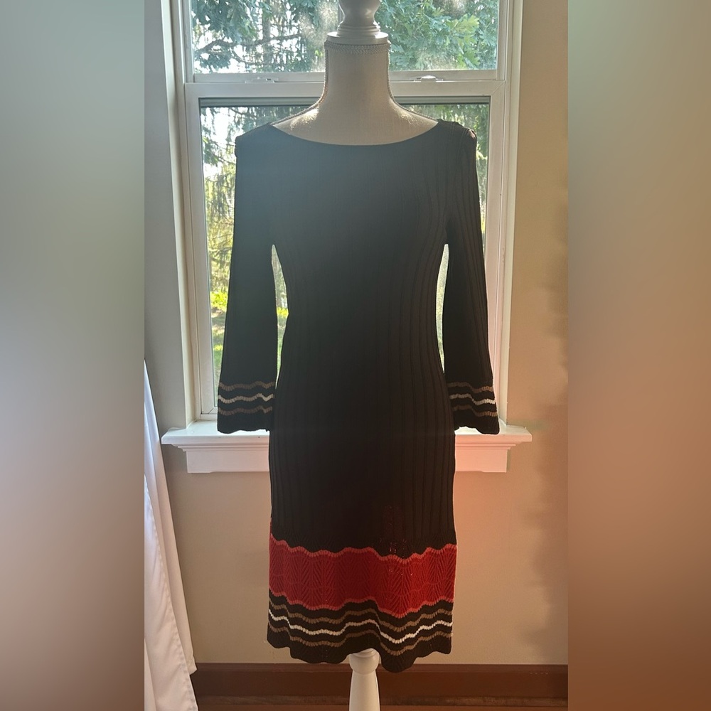 Brown & Burnt Orange Mod Dress Size Small Good Condition🤎🧡